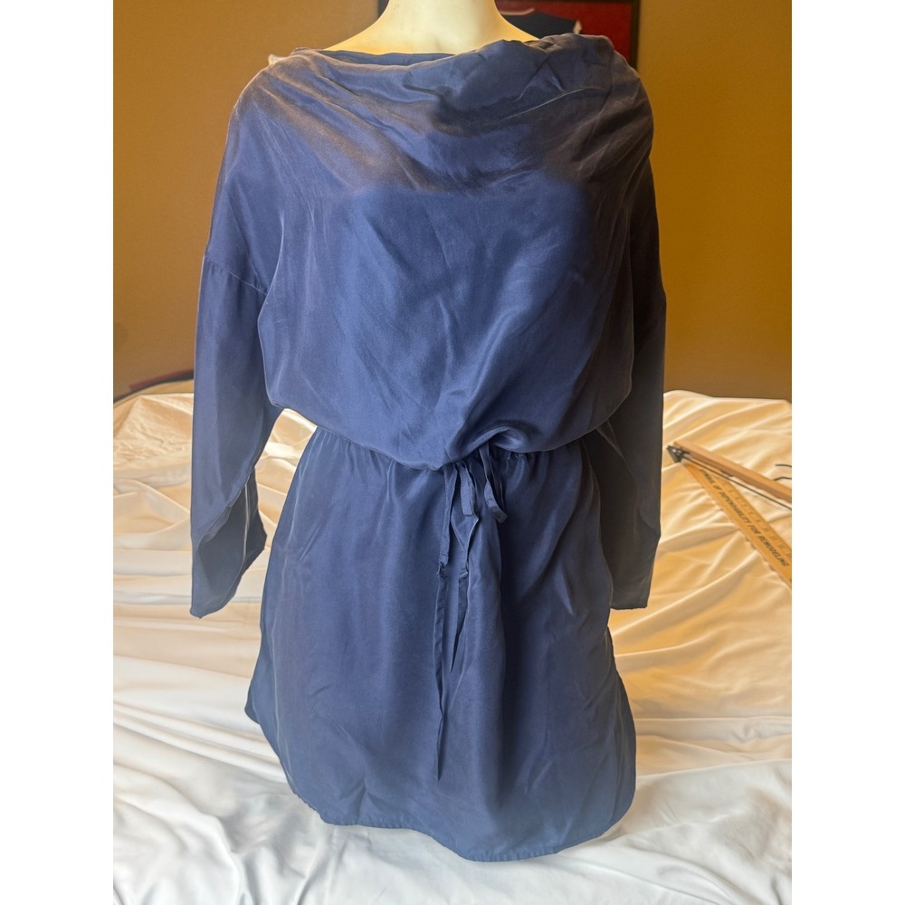 Vivienne Westwood Vintage Blue Draped Cowl Neck Tunic Mini Dress One Size
